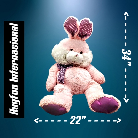 Hugfun Internacional Other - 👣3/$20 Huge Pink & White Rabit w/Pokadot